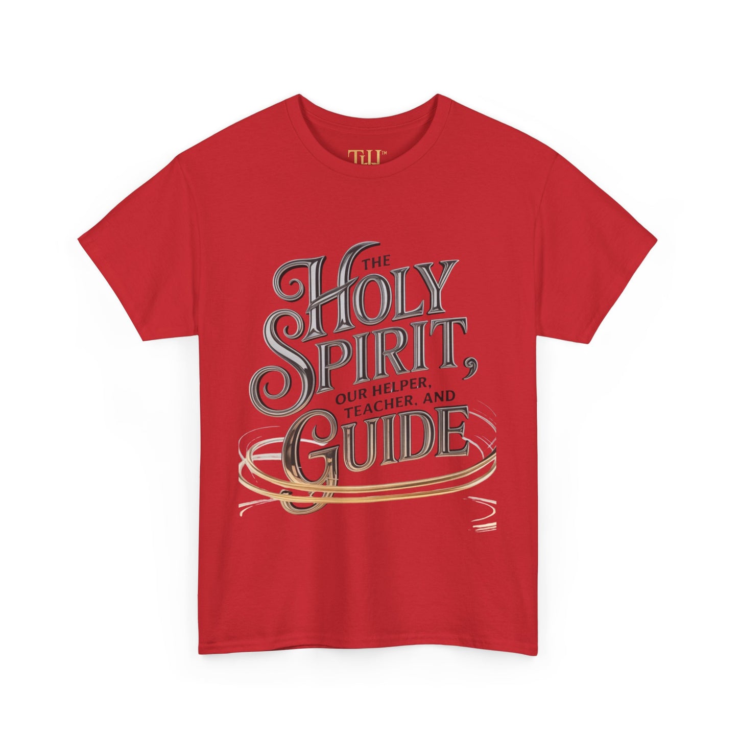 Unisex Heavy Cotton Tee | The Holy Spirit Is Our Helper, Teacher, and Guide logo Design, Inspirational Christian T-Shirt, Casual Wear, Gift for Believers, Everyday Faith