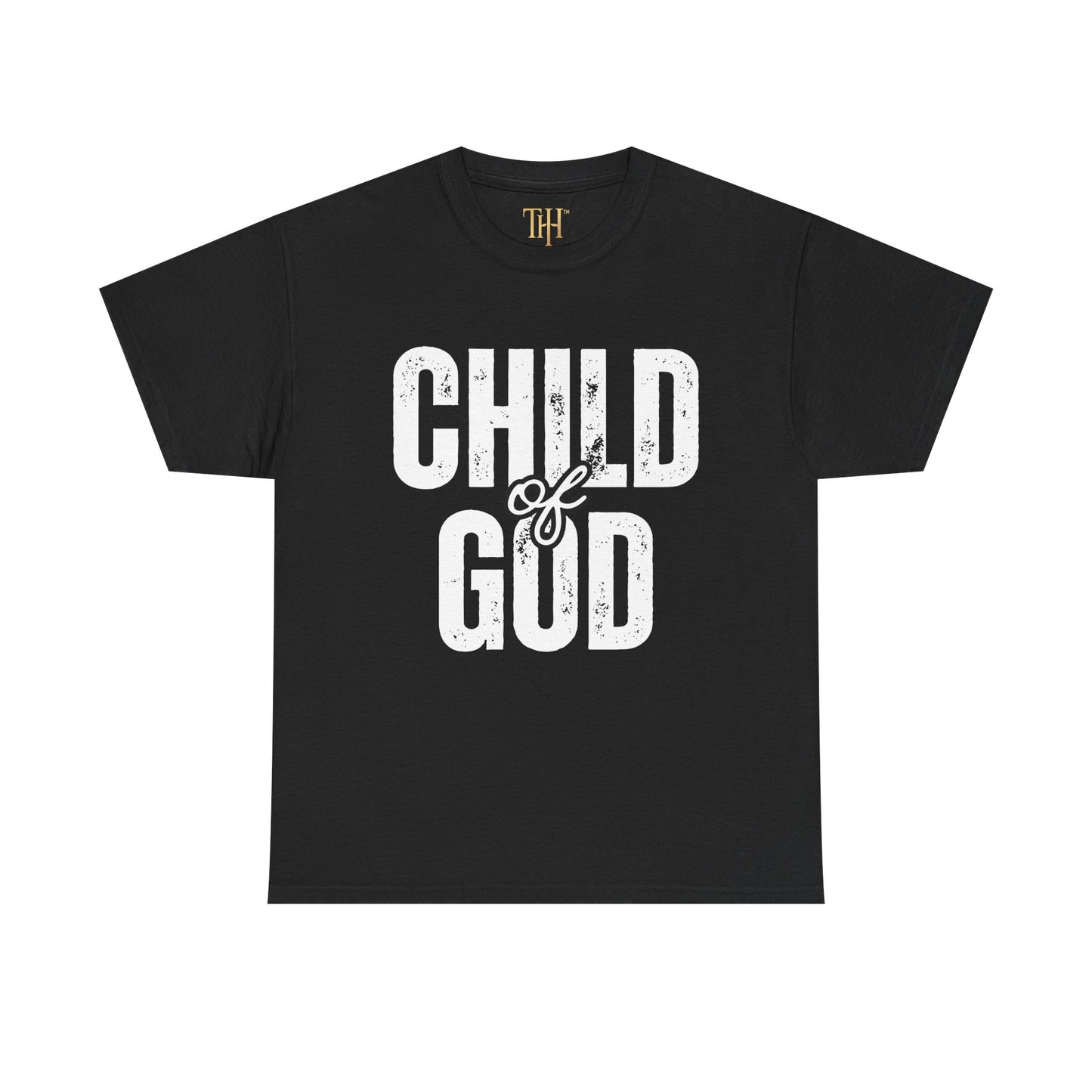 Unisex Heavy Cotton T-Shirt with “CHILD of GOD” Print – Christian Faith Statement Tee by The Hustle Is Holy™