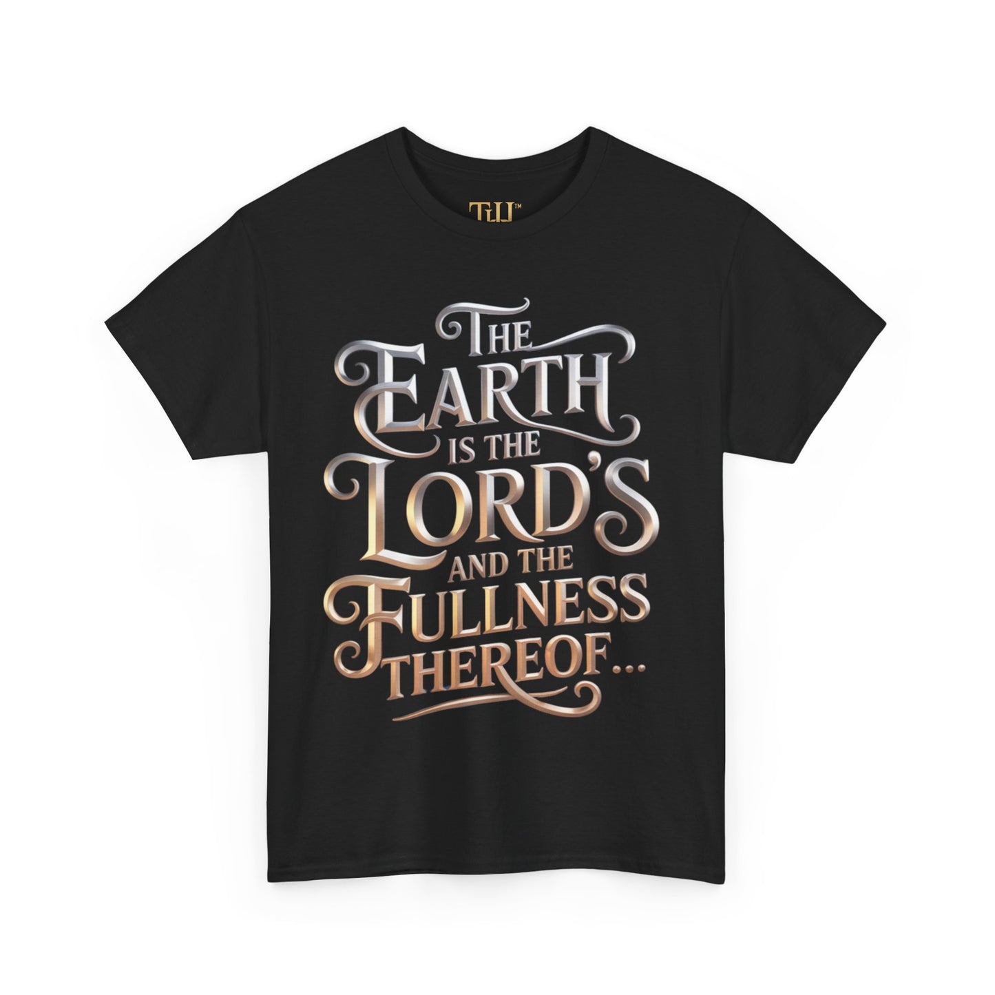 Unisex Heavy Cotton Tee | Earth is the Lord's logo Design, Inspirational Christian T-Shirt, Casual Wear, Gift for Believers, Everyday Faith