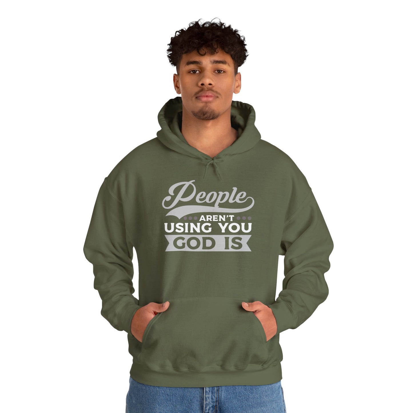 Faith-Inspired People Aren't Using You, God Is logo Unisex Hoodie