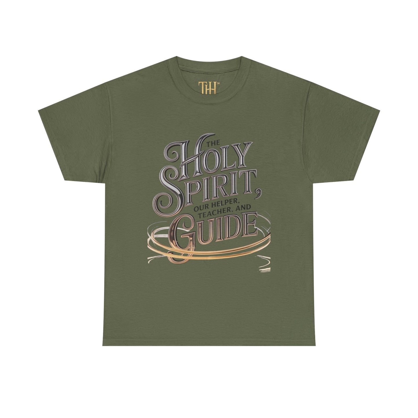 Unisex Heavy Cotton Tee | The Holy Spirit Is Our Helper, Teacher, and Guide logo Design, Inspirational Christian T-Shirt, Casual Wear, Gift for Believers, Everyday Faith