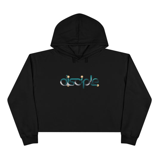 Crop Hoodie with 'Disciple' Logo Design, Stylish Pullover,
