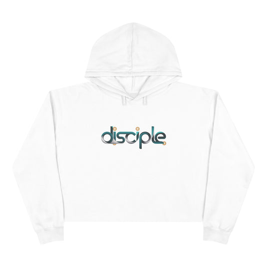 Crop Hoodie with 'Disciple' Logo Design, Stylish Pullover,