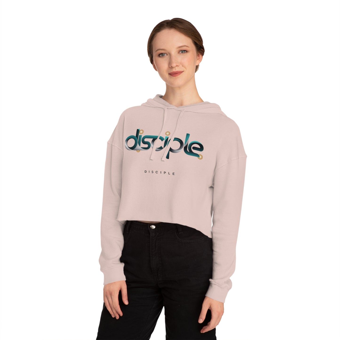 Cropped Hoodie for Women with “Disciple” Print – Faith-Based Christian Apparel by The Hustle Is Holy™