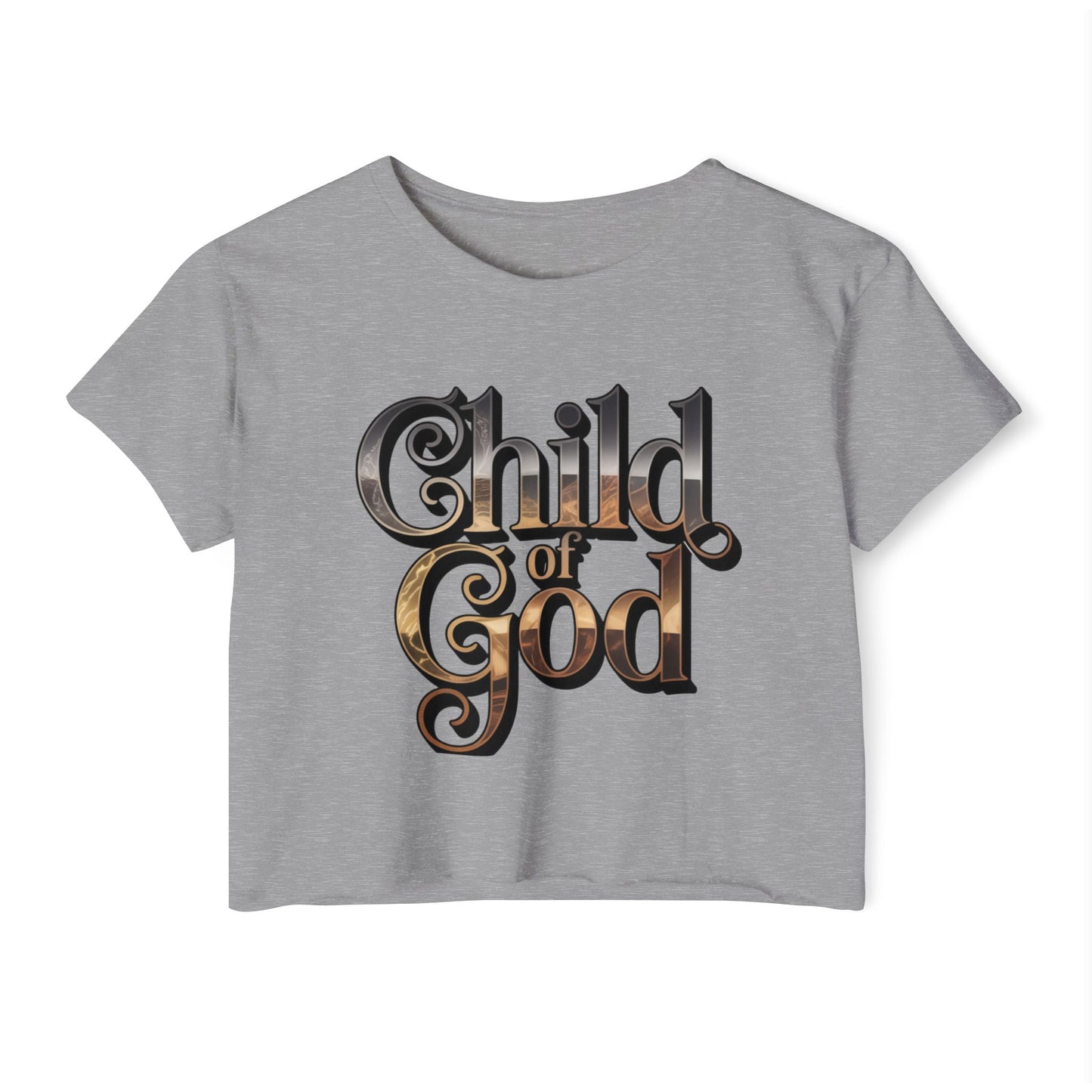 Stylish Women's Festival Crop Top - "Child of God" logo Typography, Shirt