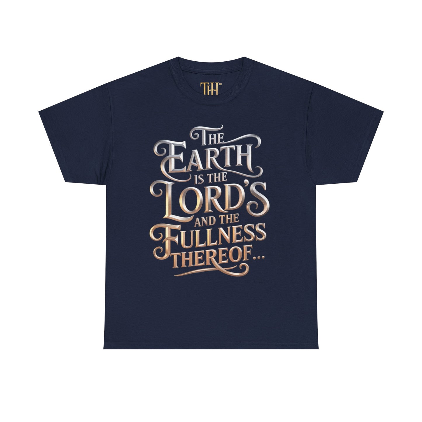 Unisex Heavy Cotton Tee | Earth is the Lord's logo Design, Inspirational Christian T-Shirt, Casual Wear, Gift for Believers, Everyday Faith