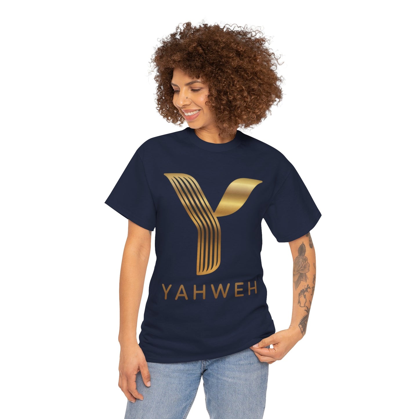 Yahweh Gold Letter Tee - Perfect for Casual Wear, Spiritual Celebrations, Gift Ideas, Everyday Style, and [...]