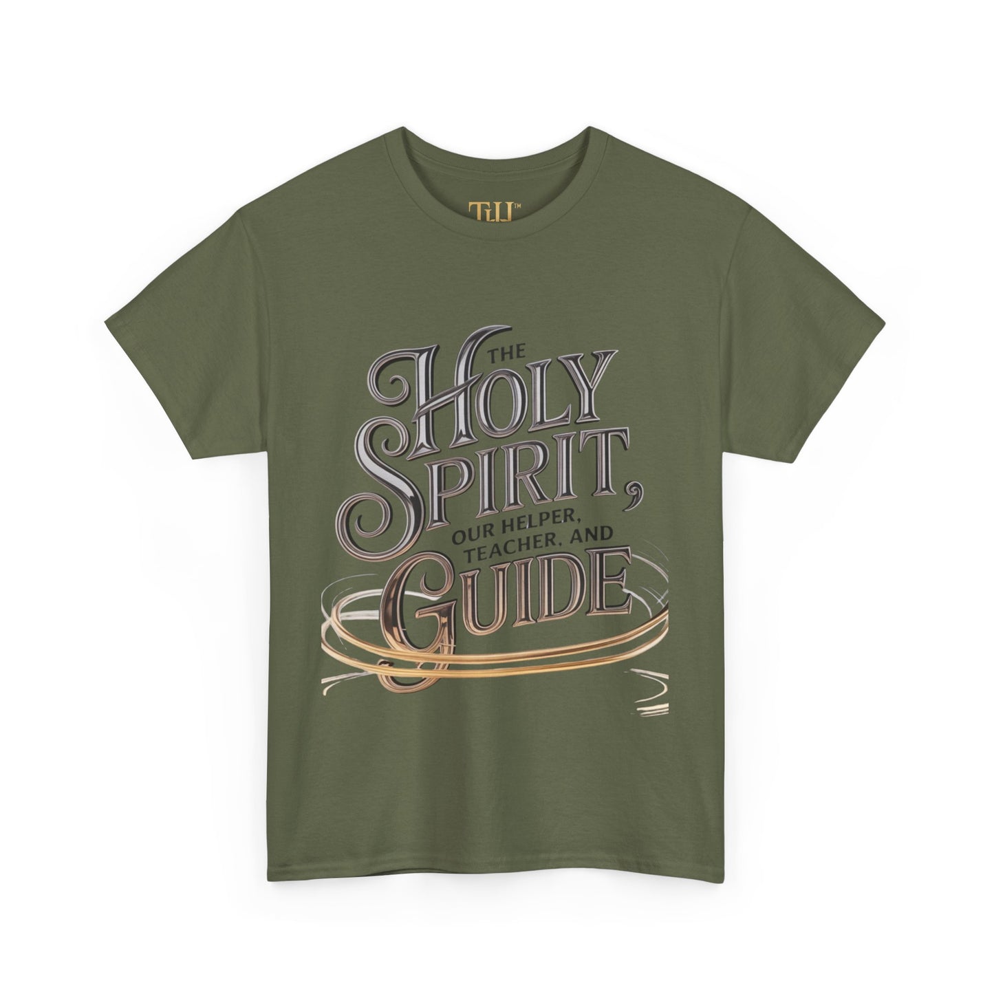 Unisex Heavy Cotton Tee | The Holy Spirit Is Our Helper, Teacher, and Guide logo Design, Inspirational Christian T-Shirt, Casual Wear, Gift for Believers, Everyday Faith