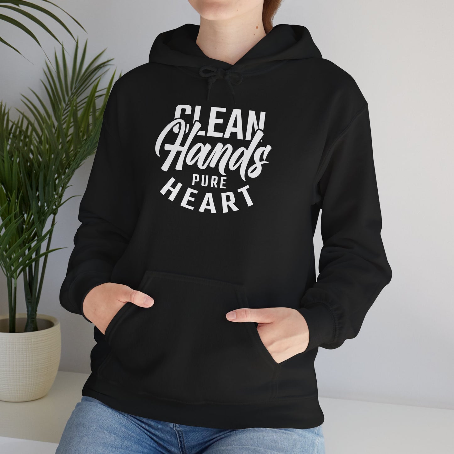 Faith-Inspired Clean Hands, Pure Heart logo Unisex Hoodie