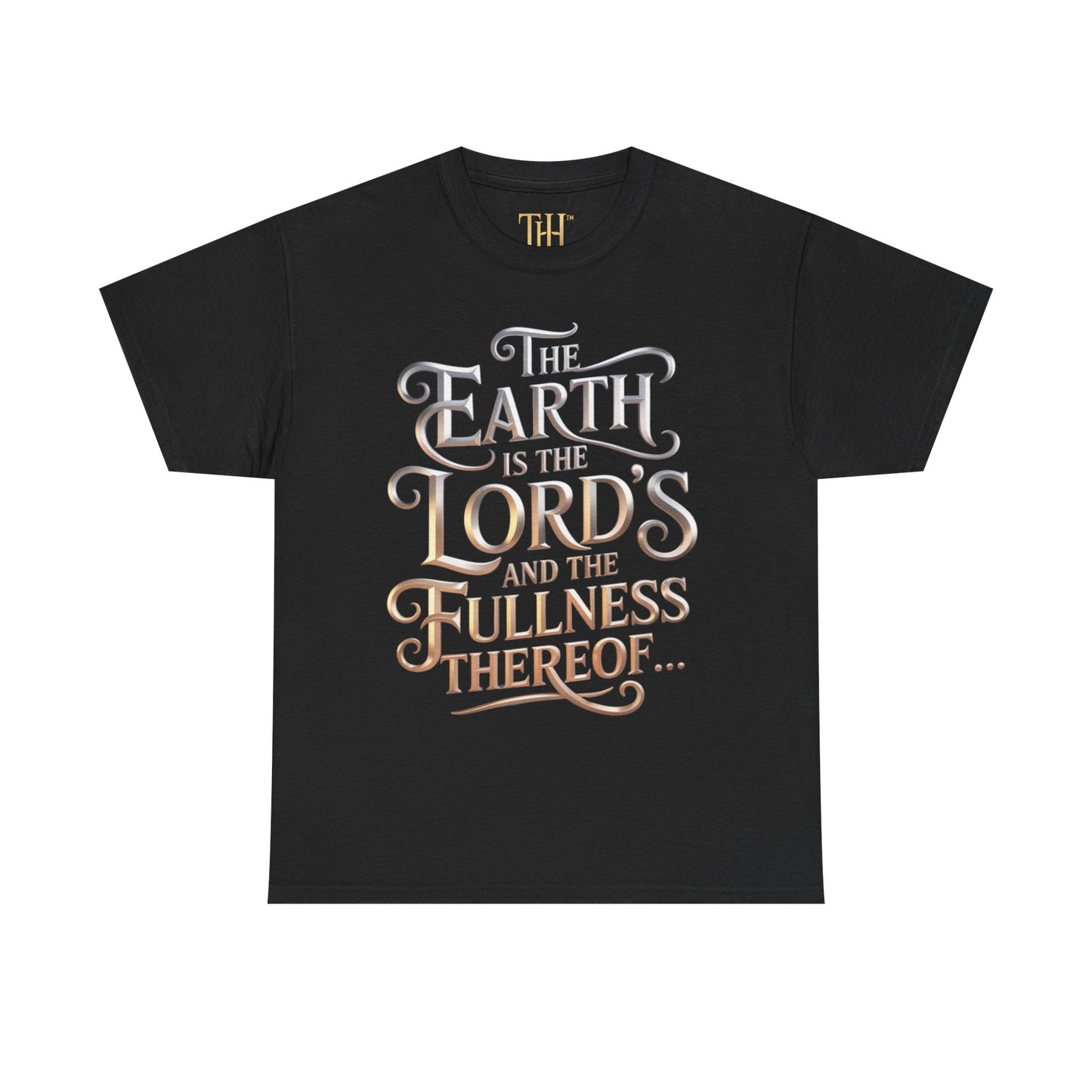 Unisex Heavy Cotton Tee | Earth is the Lord's logo Design, Inspirational Christian T-Shirt, Casual Wear, Gift for Believers, Everyday Faith