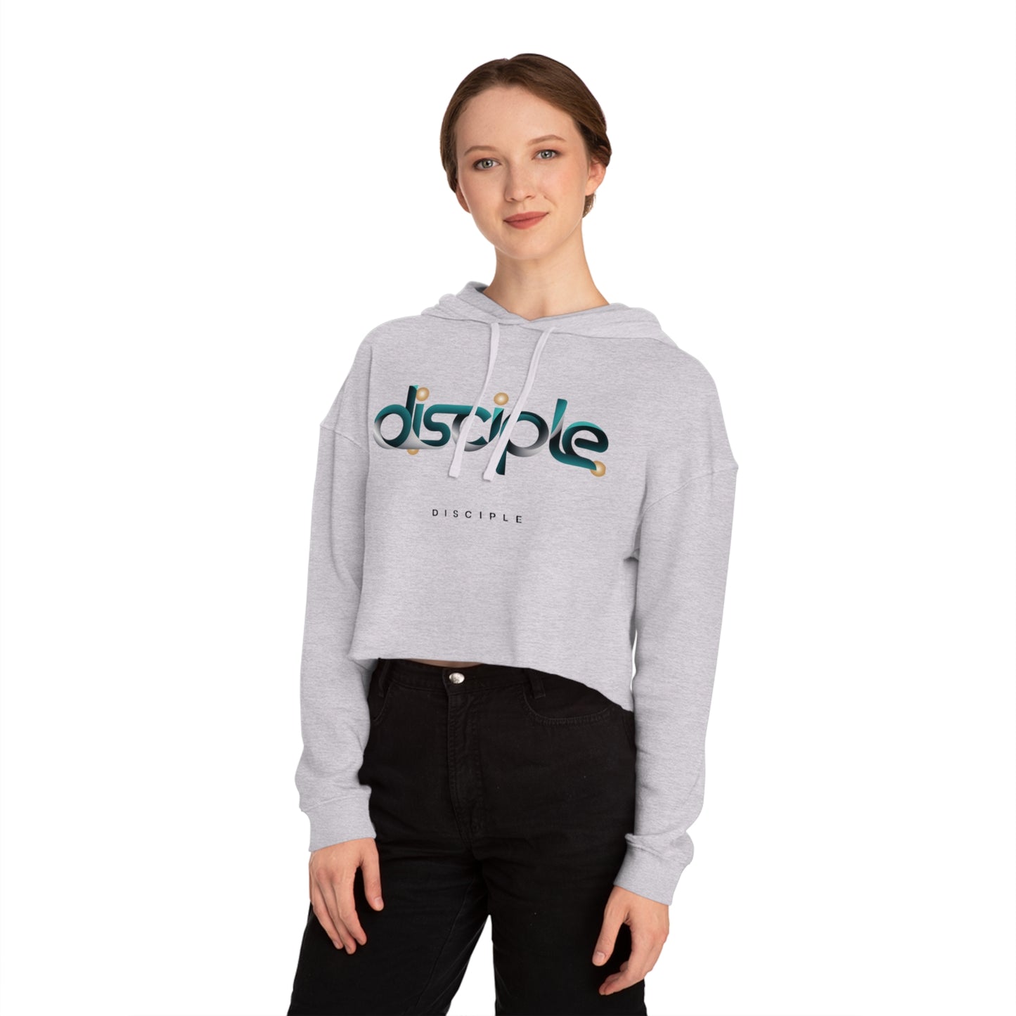 Cropped Hoodie for Women with “Disciple” Print – Faith-Based Christian Apparel by The Hustle Is Holy™