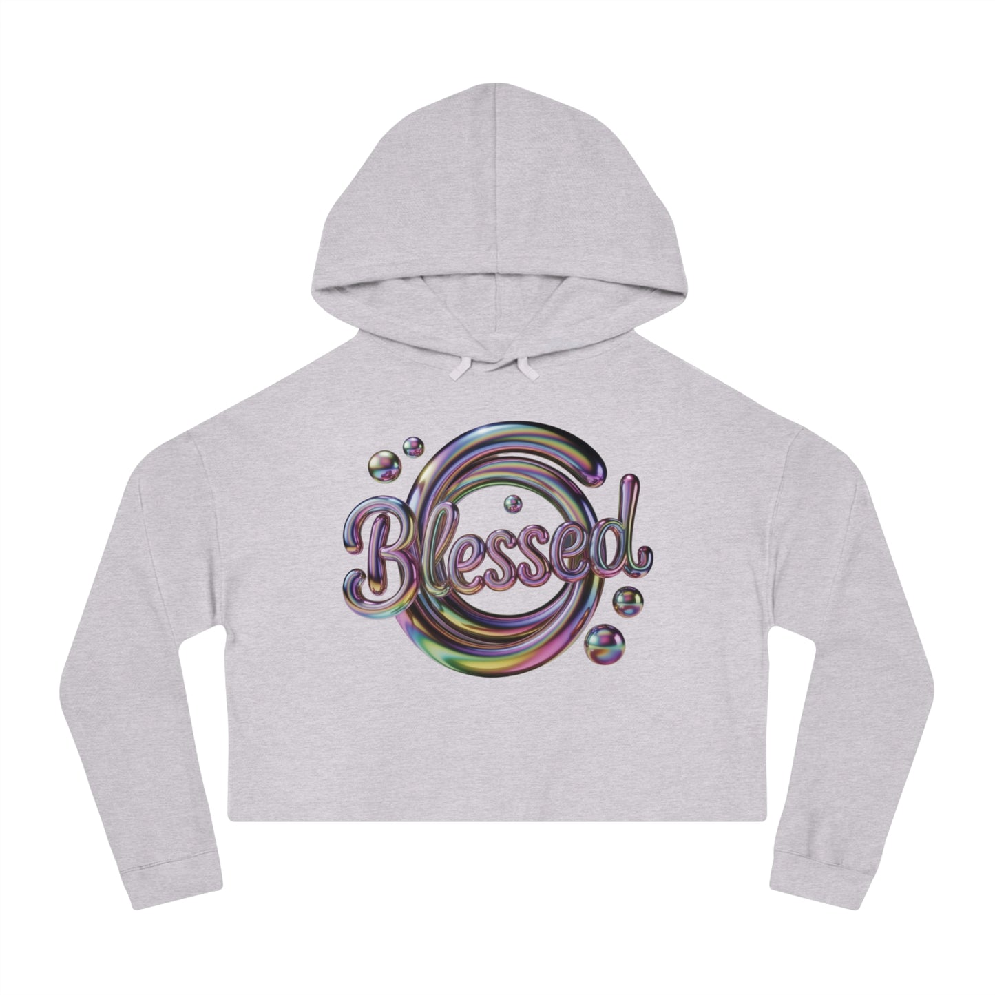 Cropped Hooded Sweatshirt - "Blessed" logo Design, Trendy Women's Apparel