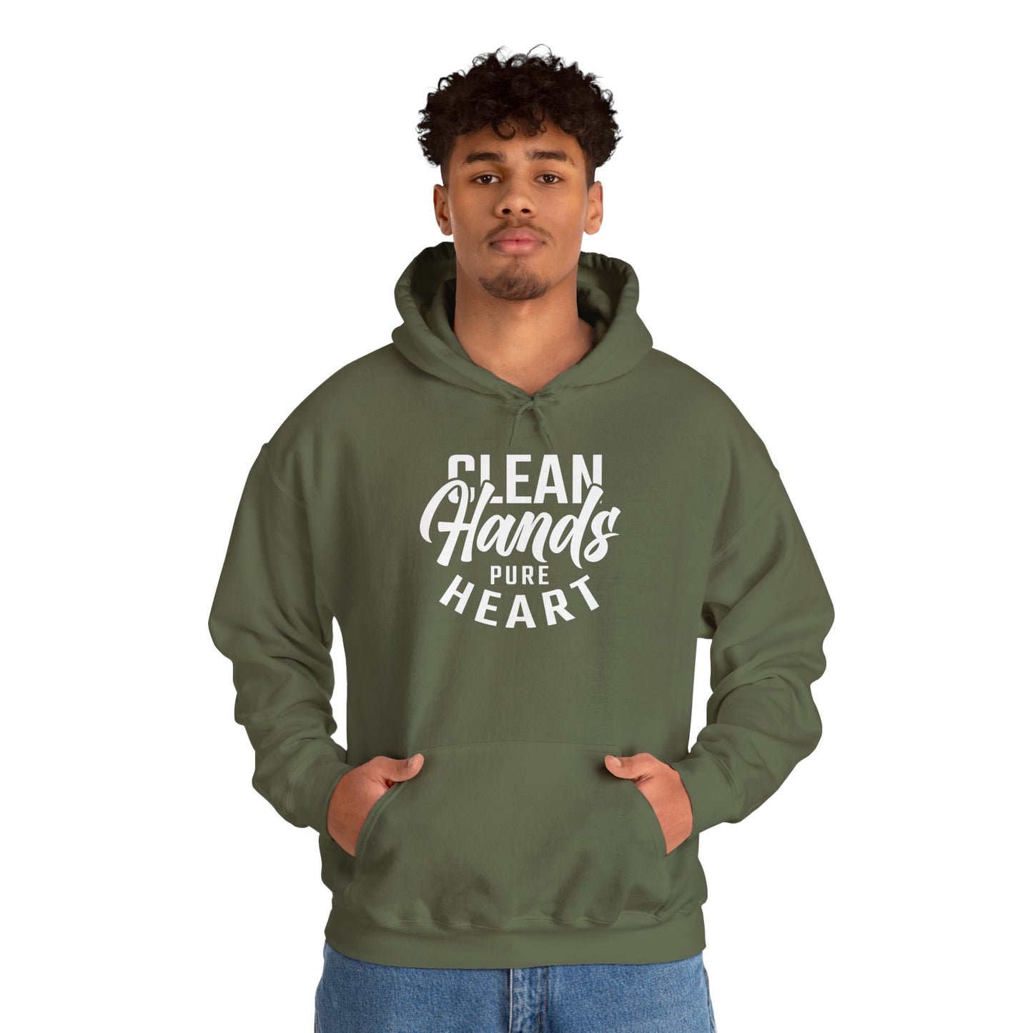 Faith-Inspired Clean Hands, Pure Heart logo Unisex Hoodie