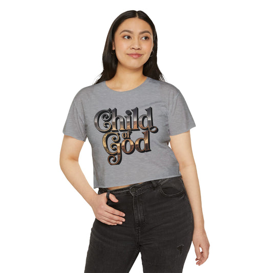 Stylish Women's Festival Crop Top - "Child of God" logo Typography, Shirt