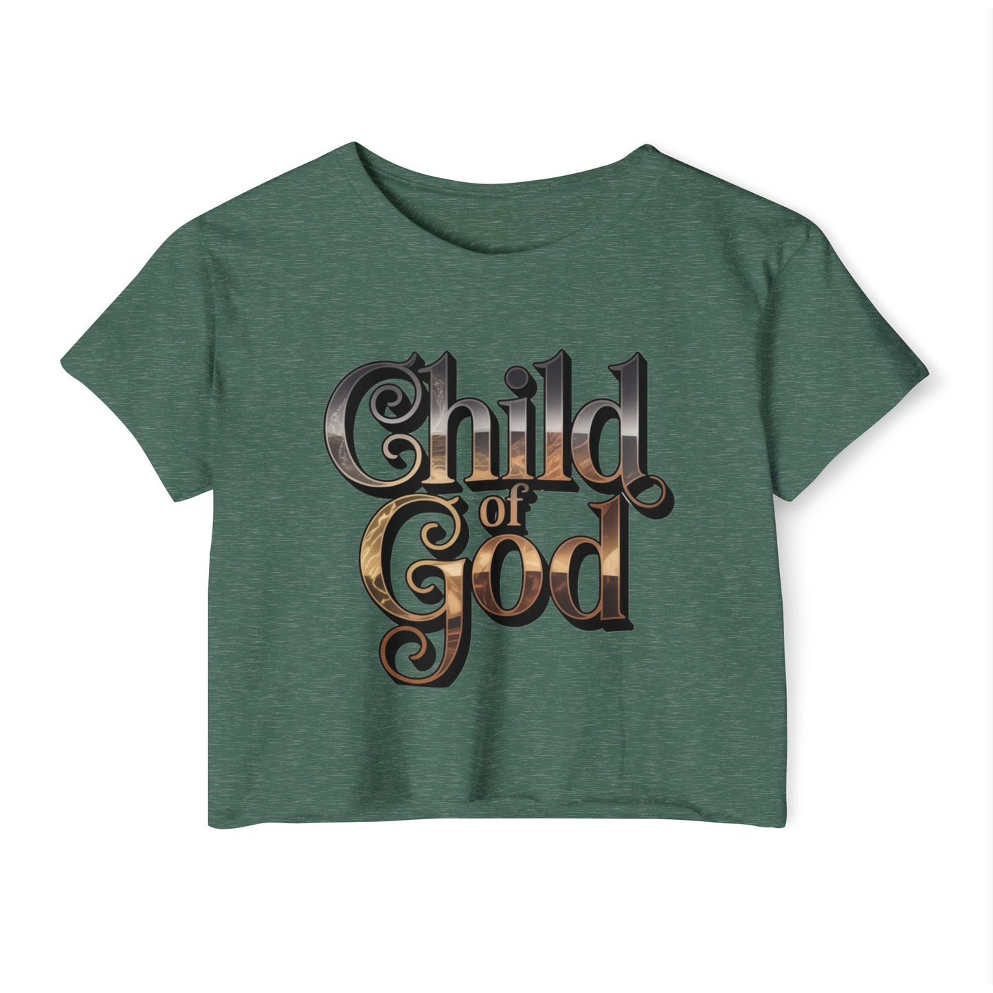Stylish Women's Festival Crop Top - "Child of God" logo Typography, Shirt