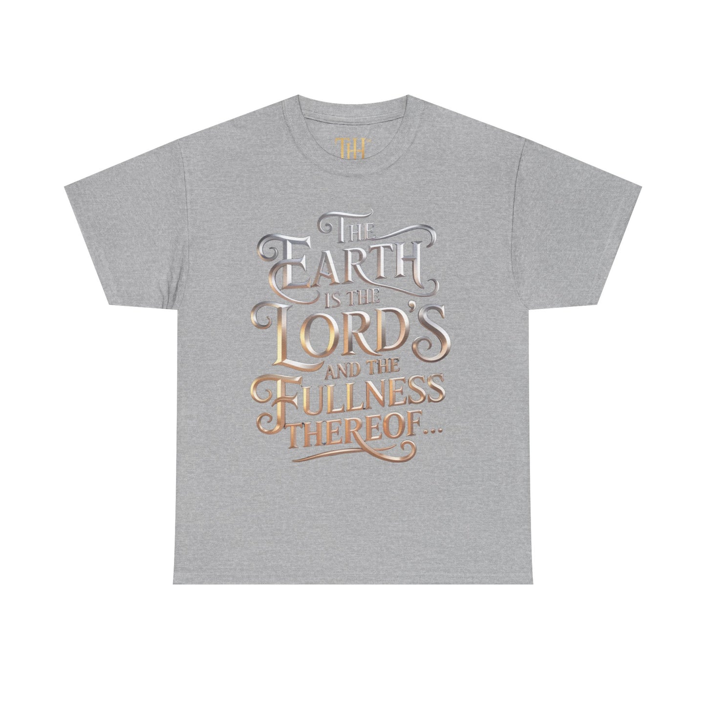 Unisex Heavy Cotton Tee | Earth is the Lord's logo Design, Inspirational Christian T-Shirt, Casual Wear, Gift for Believers, Everyday Faith