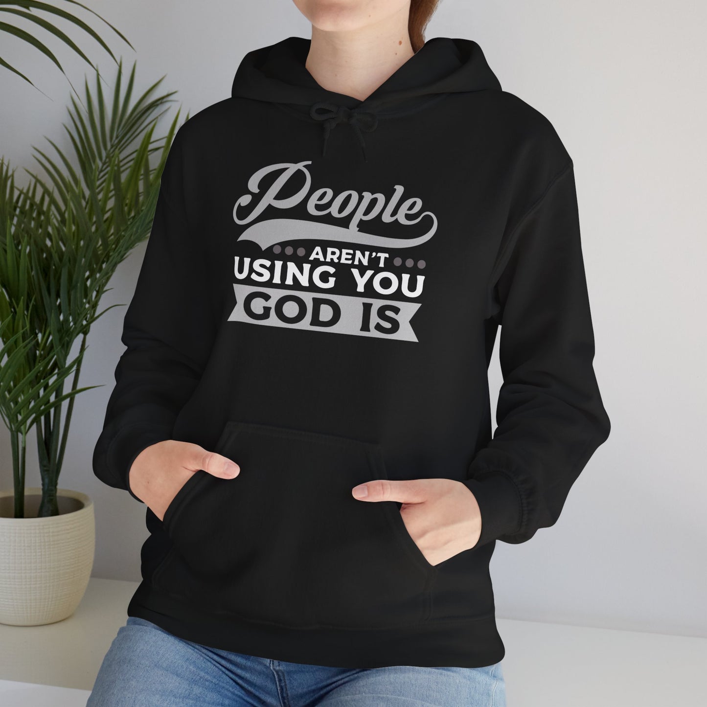 Faith-Inspired People Aren't Using You, God Is logo Unisex Hoodie